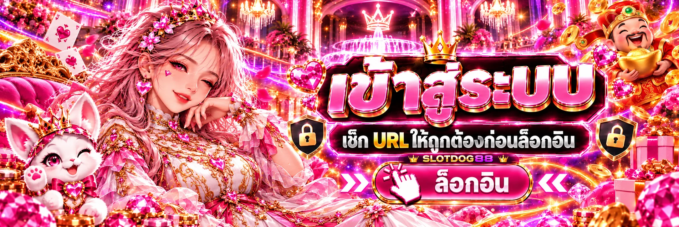 หน้าล็อกอิน SLOTDOG88 พร้อมคำเตือนตรวจ URL